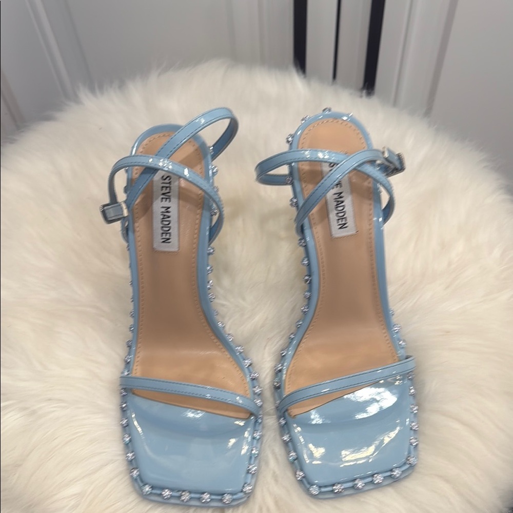 NWOT Steve Madden Sky Blue Strappy Heels